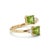 Fresh, vibrant, and effortlessly elegant, this open wrap peridot ring showcases two brilliant 4x4mm square-cut peridot...
