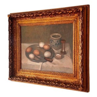C v Tilburg, Still Life with Eggs, 1920s, Oil on Canvas For Sale