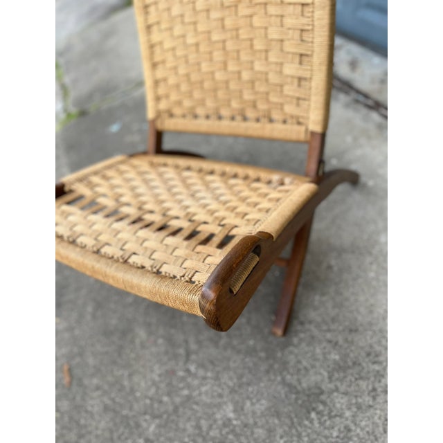 Mid 20th Century Hans Wegner Woven Jute Folding Chair With