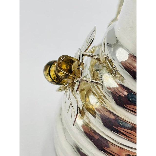 Whimsical 1960s Los Castillo Bee Pitcher With Malachite & Silver Inlay For Sale - Image 14 of 16
