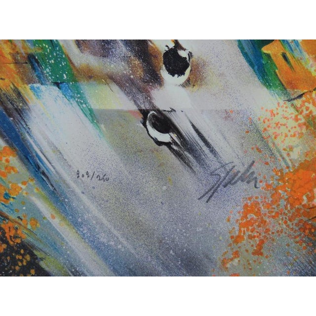 Modern Victor Spahn, Show Jumping in the Forest, Lithograph For Sale - Image 3 of 4