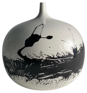 Glazed Ceramic Vase attributed to Emilio Scanavino, Italy, 1970s