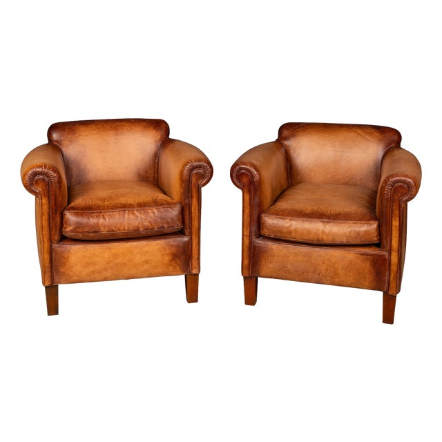 Vintage English Camford Leather Tub Chairs by John Lewis, 1980s, Set of 2 For Sale