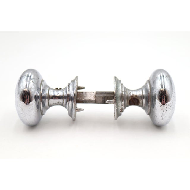 Traditional Reclaimed Classic 1.75 In. Chrome Brass Door Knob Set For Sale - Image 3 of 5