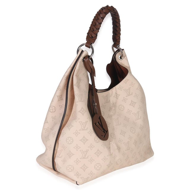 Contemporary Creme Monogram Mahina Carmel Hobo For Sale - Image 3 of 8