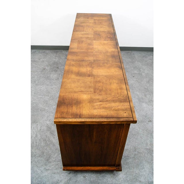 Mid Century Modern Credenza Dresser Cabinet Oak Brutalist 8 Drawer Wood MCM For Sale In Sacramento - Image 6 of 10