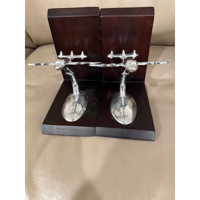 1990s Mid Mid Century Airplane Bookends Aeronautical Decor For Sale - Image 5 of 8