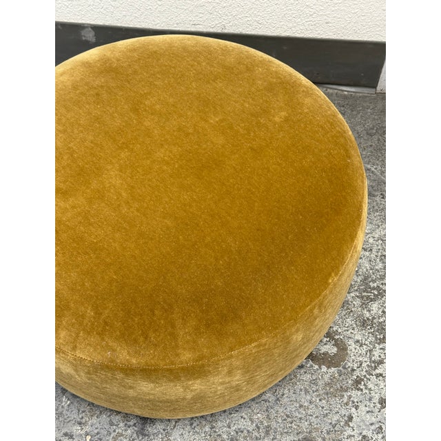 Modern Bespoke Mohair Brown Sugar Ottoman For Sale - Image 3 of 12