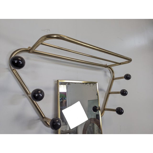 Vintage Gold Coat Rack with Mirror, 1960s For Sale - Image 3 of 6