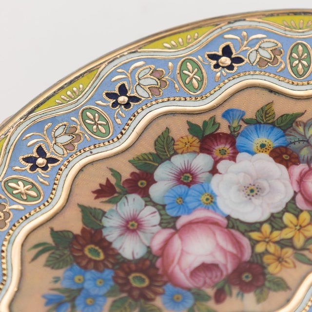 Antique 19th Century Swiss 18k Gold & Enamel Snuff Box, Geneva, 1830s For Sale - Image 16 of 18