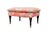 Early 20th Century Custom Cr Laine Coral Botanical Cocktail Ottoman | Luxury Designer Upholstered Coffee Table Ottoman With Turned Wood Legs & Brass Casters For Sale - Image 5 of 11