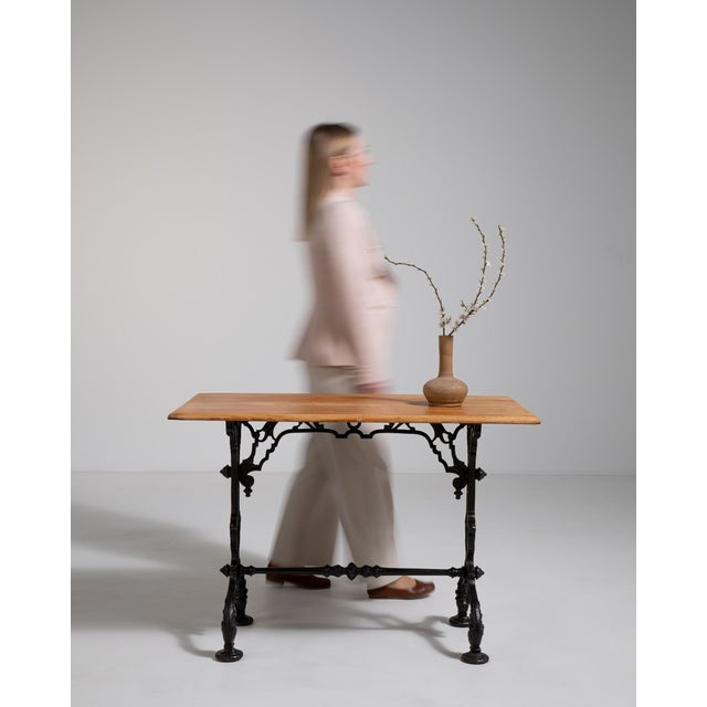Brown Cast Iron Bistro Table, Antique, France, Circa 1900 For Sale - Image 8 of 12