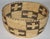 20th C hand made woven bowl shaped basket with geometric cross pattern.