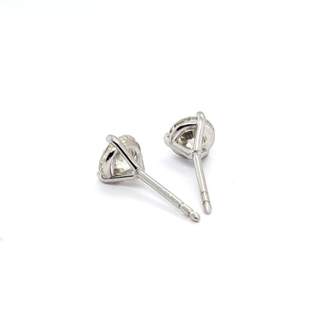 14k White Gold Diamond Stud Earrings ~1.23cts, Pair For Sale In Phoenix - Image 6 of 9