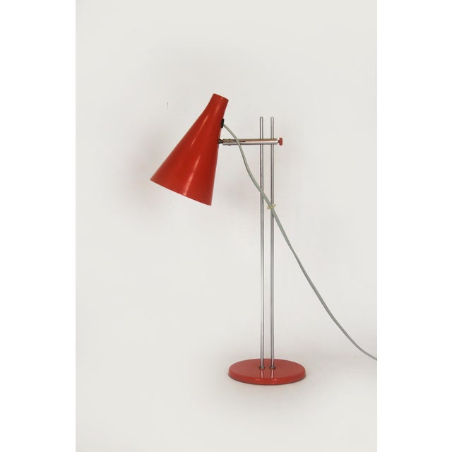 Mid-Century Modern Red Table Lamp by Josef Hurka for Lidokov, 1970s For Sale - Image 3 of 18