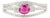 Natural Ruby & Diamond Split Shank Bypass Ring Size 4 in 14k White Gold For Sale