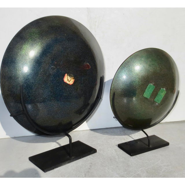 Paint MCM Enamel Trays on Mounts-- A Pair of 2 For Sale - Image 7 of 7