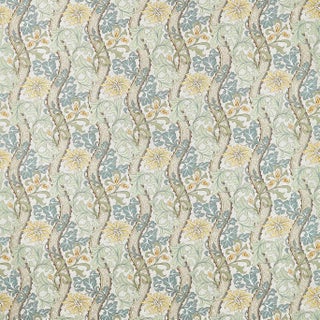 Morris & Co. Cornflower Fabric in Lemon/Sage For Sale