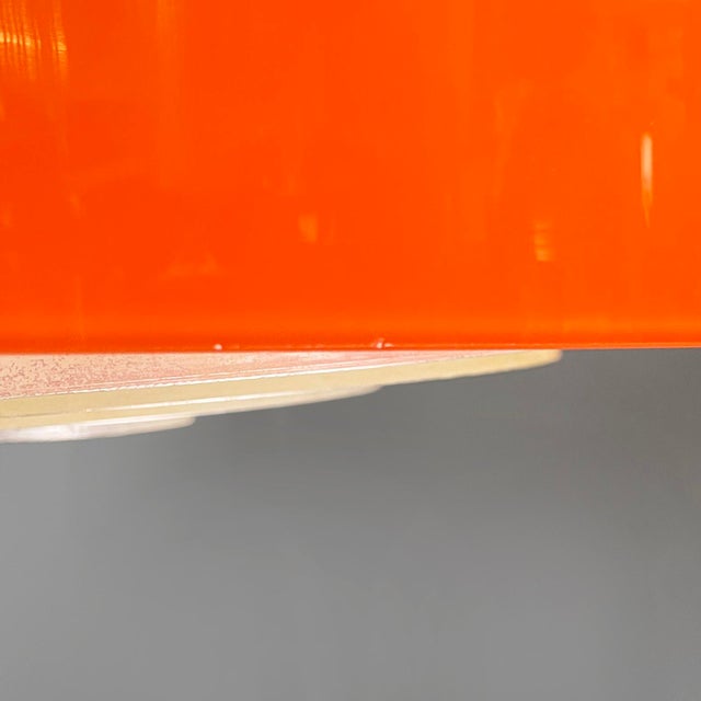Metal Mid-Century Modern Italian Pendant in Orange Glass and White Metal, 1970s For Sale - Image 7 of 16