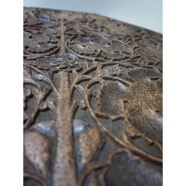Bohemian Eastern Anglo-Indian Hand Carved Wooden Octagonal Side Table, 1900s For Sale - Image 13 of 18
