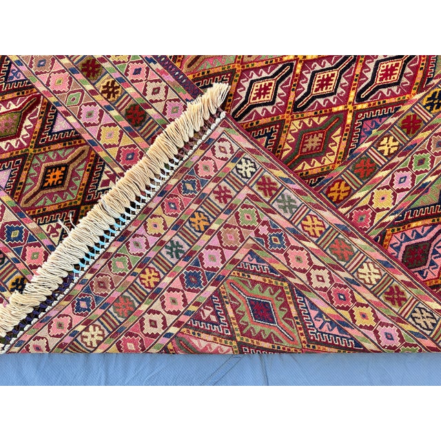 Multicolor Mushwani Hand-Woven Kilim Rug - 6'9" X 9'6" For Sale - Image 12 of 14