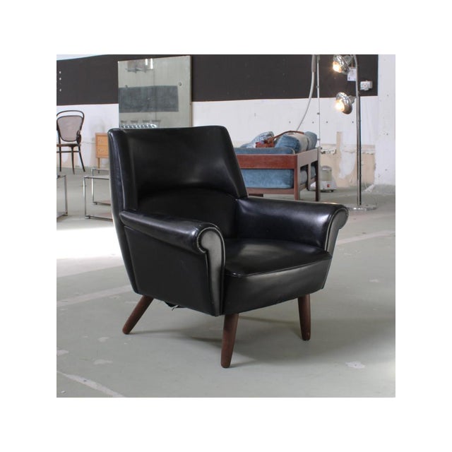 Black Vintage Black Armchair, 1960s For Sale - Image 8 of 10
