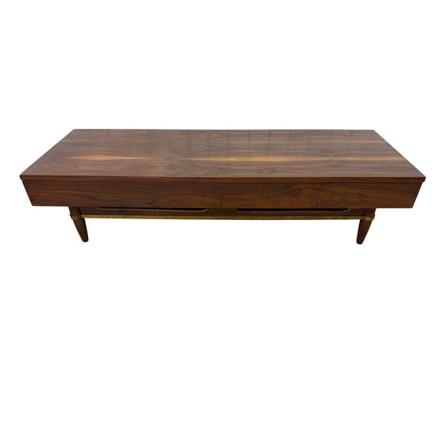 Wood Mid-Century Modern American of Martinsville Walnut Coffee Table - Refinished! For Sale - Image 7 of 8
