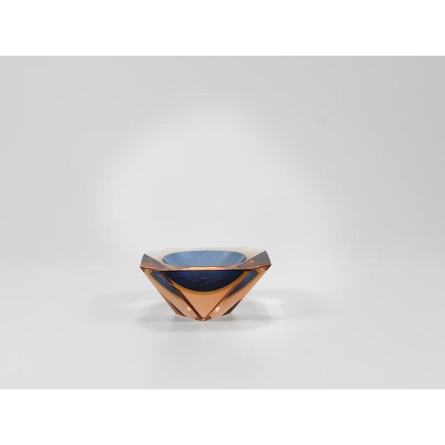 1960s Sommerso Caviar Murano Glass Diamond Bowl by Flavio Poli attributed to Seguso, Italy, 1960s For Sale - Image 5 of 18