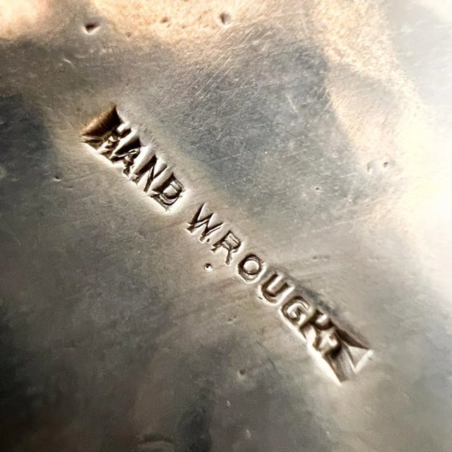 Early 20th Century 1900s Hand Wrought Embossed Sterling Silver Pitcher Set Creamer and Sugar For Sale - Image 5 of 13