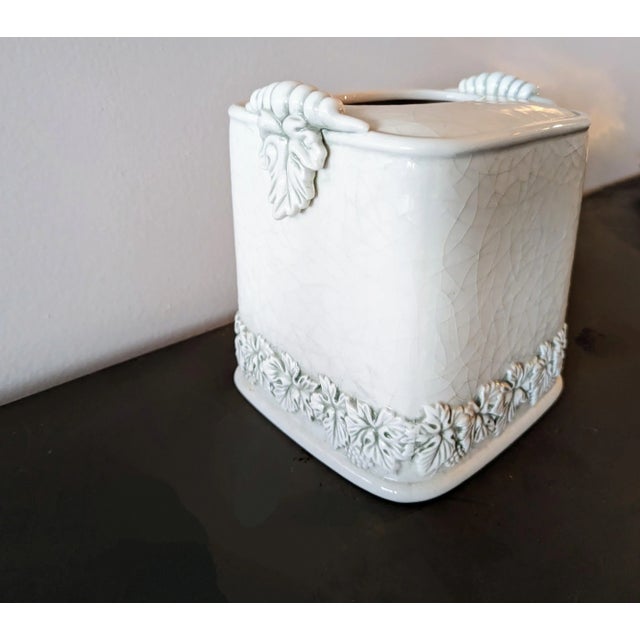 1990s '90s Croscill Aspen Ridge Collection Tissue Box Cover Grape Leaf Motif For Sale - Image 5 of 5