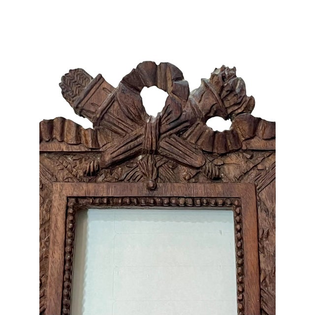 French Provincial Antique Carved Wood French Provincial Frame For Sale - Image 3 of 12