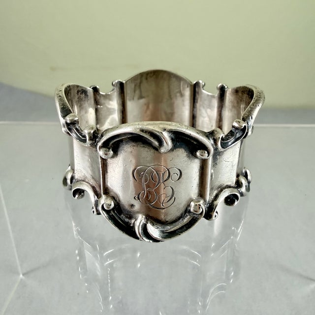 Sterling Silver Napkin Ring – Scroll Banded For Sale - Image 4 of 10