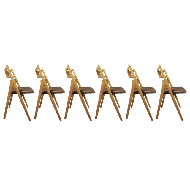 Sawbuck Chairs Ch29 by Hans J Wegner for Carl Hansen & Son, 1950s, Set of 6 For Sale