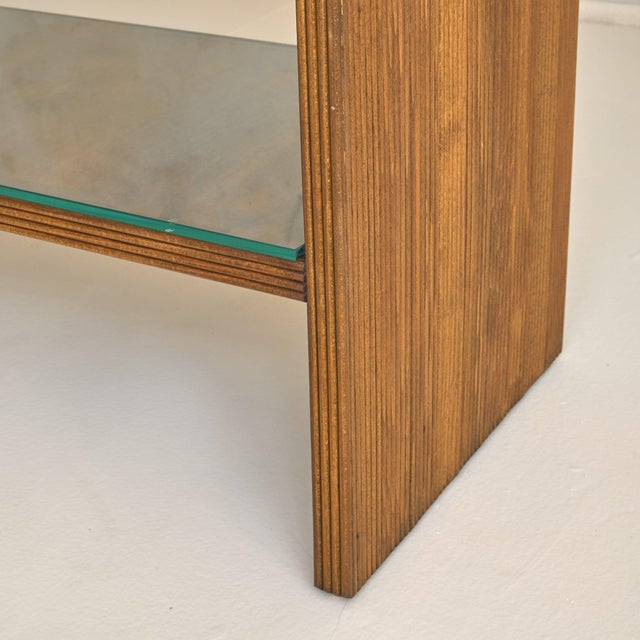 Italian Fluted Cherry Wood Console Table, 1970s For Sale - Image 12 of 12