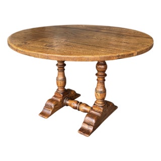 Antique 47'' Round French Dining Table For Sale