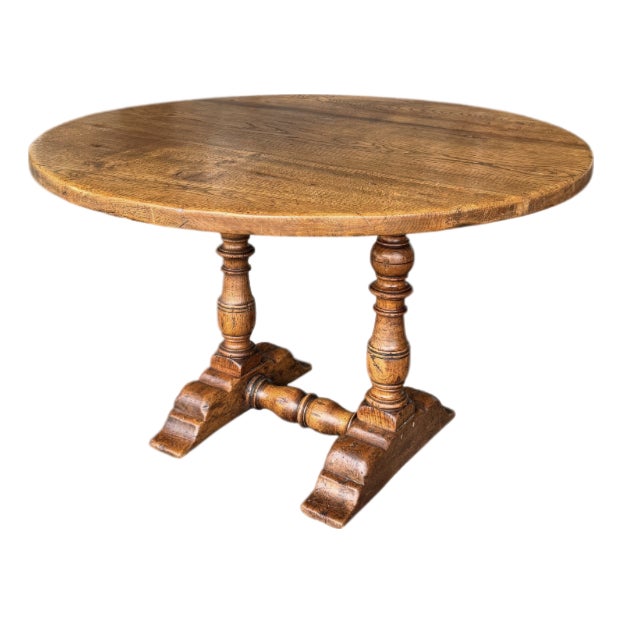 Antique 47'' Round French Dining Table For Sale