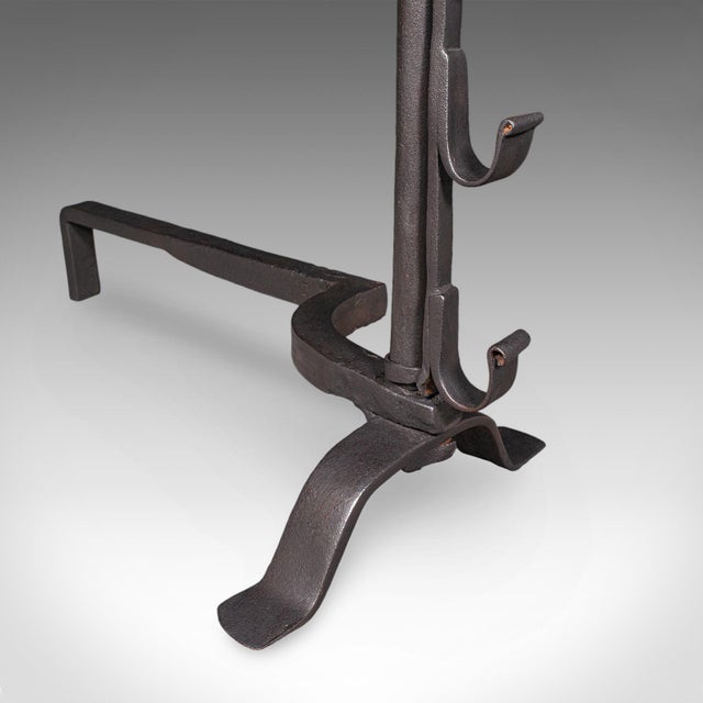 Antique Fireplace Set, English Cast Iron, Fire Basket, Mulling Andiron, Georgian For Sale - Image 11 of 11