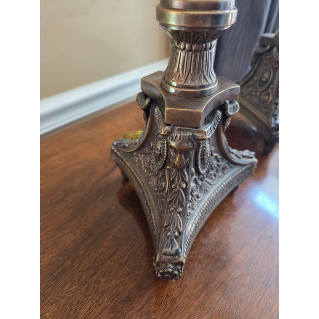 Vintage Raymond Waites for Tyndale (Frederick Cooper) Candlestick Lamps - A Pair For Sale - Image 11 of 13