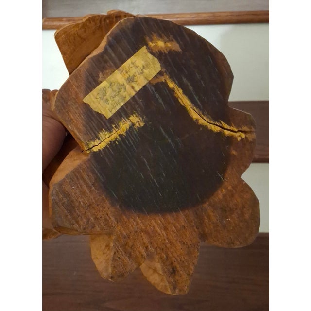 Hand-Carved Single-Piece Figure of an Eagle on Wood Plinth, Circa 1950s For Sale - Image 13 of 14