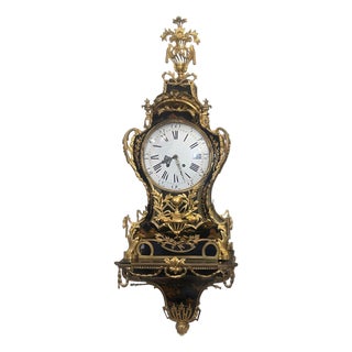 Monumental Early 19th Century French Chinoiserie Wall Clock With Bracket For Sale