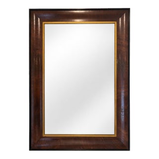Antique Large Scale Early 19th Century American Empire Mahogany & Gilt Ogee Wall Mirror For Sale