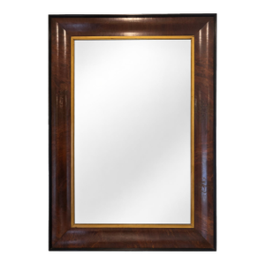 Antique Large Scale Early 19th Century American Empire Mahogany & Gilt Ogee Wall Mirror