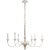 Country Small Chandelier in Belgian White Designer: Canopy: 5.5" Round Mounting: Chain Shade Detail: No Option Socket: 6 -...