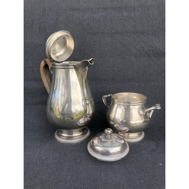 Silver Gallia Silver Plated Coffee Pot and Sugar Bowl from Christofle, 1960s, Set of 2 For Sale - Image 8 of 11