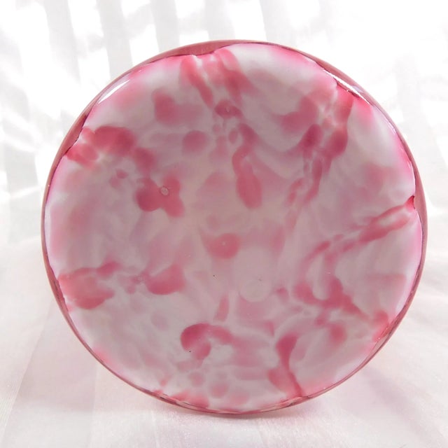 1950s 1950s Frans Welz Pink Striped Art Glass Vase With Black Rim For Sale - Image 5 of 5