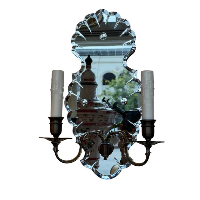 1 of 4 - Art Deco Style Mirrored Light Wall Sconce For Sale - Image 4 of 5