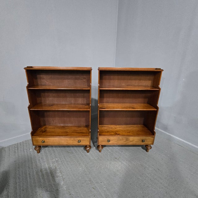 Mahogany Waterfall Bookcases, 1920s, Set of 2 For Sale - Image 10 of 12