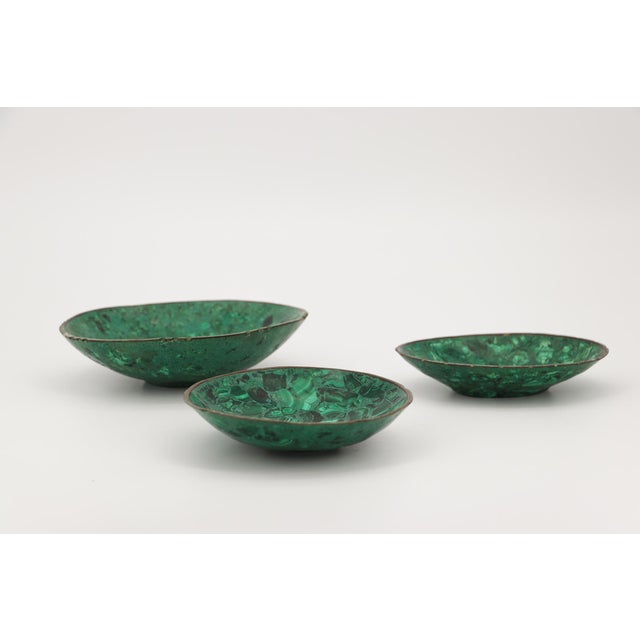 1950s Malachite Set of Three Bowls, South-African For Sale - Image 12 of 17