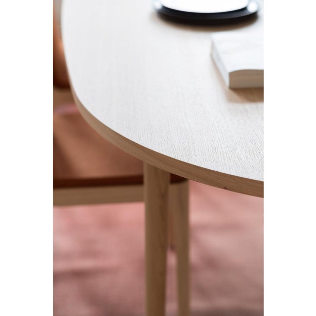 Cast Minimalist Oval Dining Table in Walnut Wood by Pedro Sotomayor For Sale - Image 6 of 9