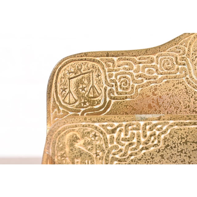 Tiffany Studios New York Zodiac Pattern Bronze Doré Letter Rack For Sale In South Bend - Image 6 of 17
